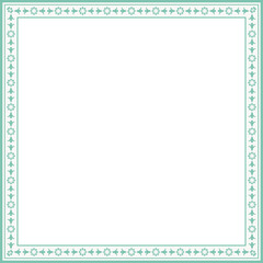 Vintage square frame botanic garden retro abstract pattern border