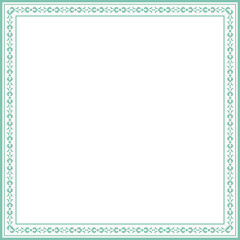 Vintage square frame botanic garden retro abstract pattern border