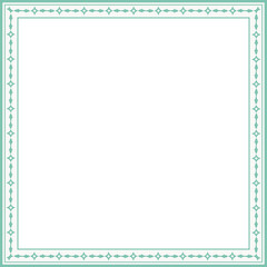 Vintage square frame botanic garden retro abstract pattern border