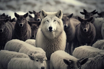 a wolf between sheeps, generative AI.