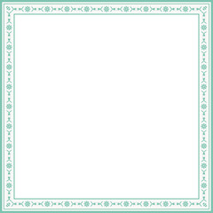 Vintage square frame botanic garden retro abstract pattern border