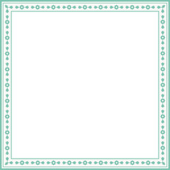 Vintage square frame botanic garden retro abstract pattern border