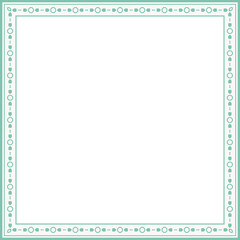 Vintage square frame botanic garden retro abstract pattern border