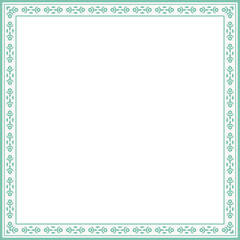 Vintage square frame botanic garden retro abstract pattern border