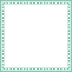 Vintage square frame botanic garden retro abstract pattern border