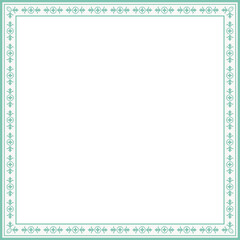 Vintage square frame botanic garden retro abstract pattern border