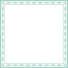 Vintage square frame botanic garden retro abstract pattern border