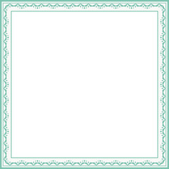 Vintage square frame botanic garden retro abstract pattern border