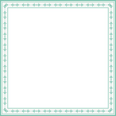 Vintage square frame botanic garden retro abstract pattern border