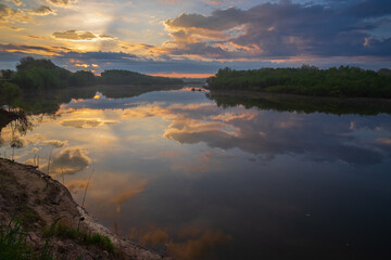 sunrise over the lake