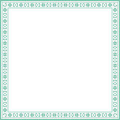 Vintage square frame botanic garden retro abstract pattern border