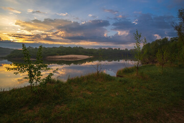 spring sunrise over the river