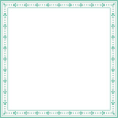 Vintage square frame botanic garden retro abstract pattern border