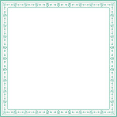Vintage square frame botanic garden retro abstract pattern border
