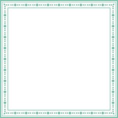 Vintage square frame botanic garden retro abstract pattern border