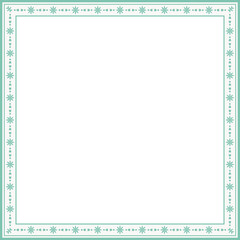 Vintage square frame botanic garden retro abstract pattern border