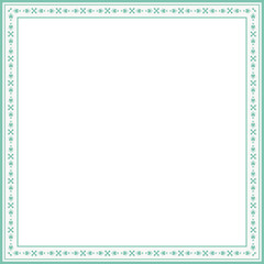 Vintage square frame botanic garden retro abstract pattern border