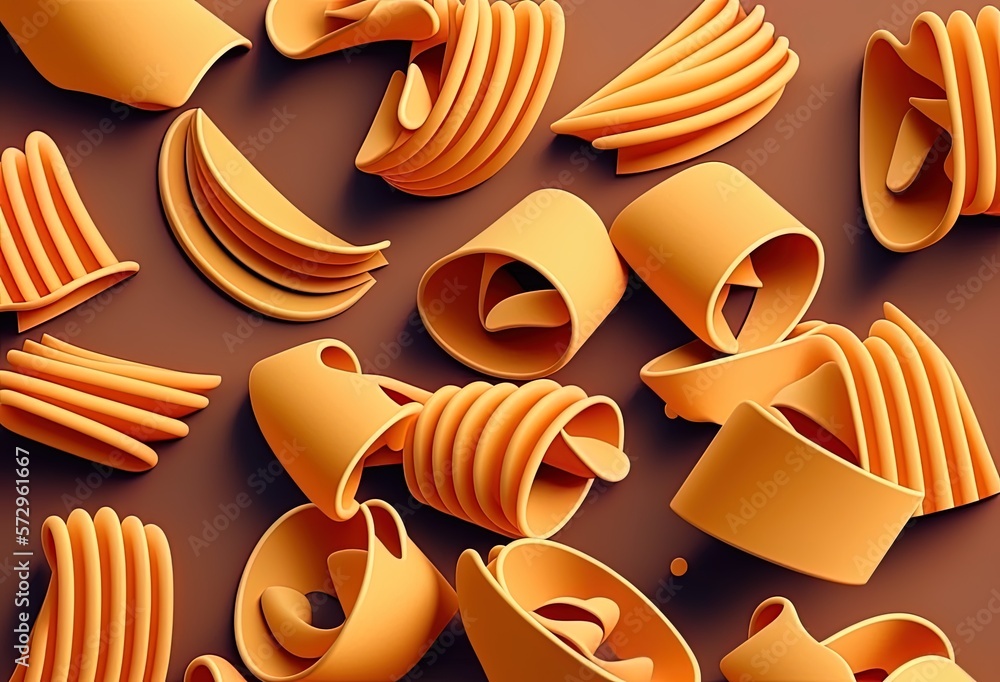 Poster isolated uncooked spaghetti in close-up photo generative ai