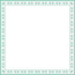 Vintage square frame botanic garden retro abstract pattern border