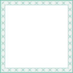 Vintage square frame botanic garden retro abstract pattern border