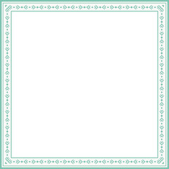 Vintage square frame botanic garden retro abstract pattern border