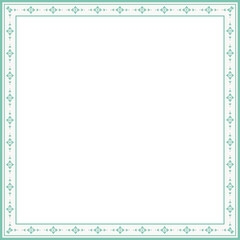 Vintage square frame botanic garden retro abstract pattern border
