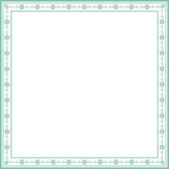 Vintage square frame botanic garden retro abstract pattern border