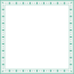 Vintage square frame botanic garden retro abstract pattern border