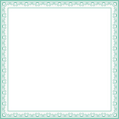 Vintage square frame botanic garden retro abstract pattern border