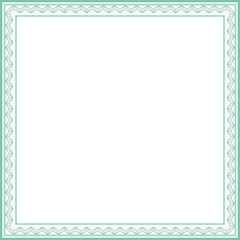 Vintage square frame botanic garden retro abstract pattern border