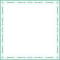 Vintage square frame botanic garden retro abstract pattern border