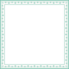 Vintage square frame botanic garden retro abstract pattern border