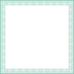 Vintage square frame botanic garden retro abstract pattern border