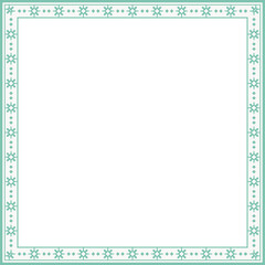 Vintage square frame botanic garden retro abstract pattern border
