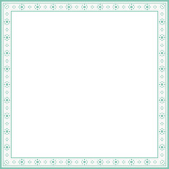 Vintage square frame botanic garden retro abstract pattern border