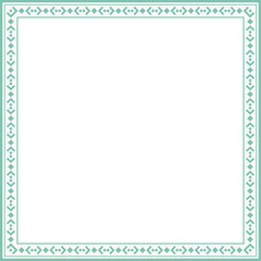 Vintage square frame botanic garden retro abstract pattern border