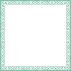 Vintage square frame botanic garden retro abstract pattern border