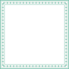 Vintage square frame botanic garden retro abstract pattern border