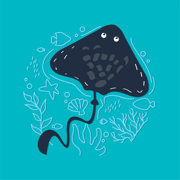 stringray sealife animal swiming