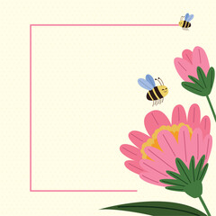 bee with pink flowers