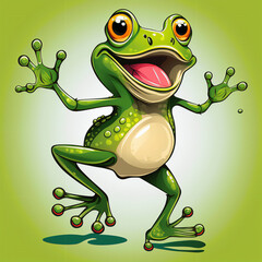 happy frog cartoon vector image