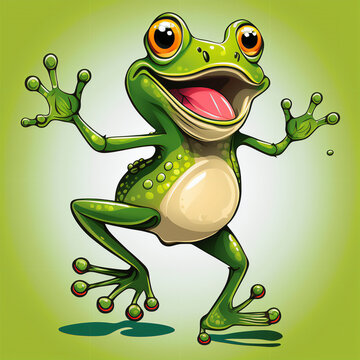 Happy Frog Cartoon Vector Image