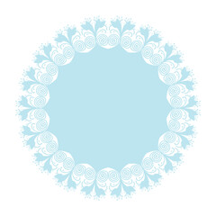 Soft light blue round vector frame.