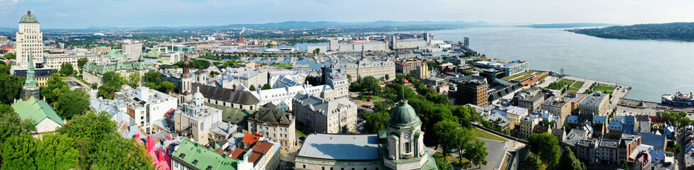 Aerial panorama view of the old town of Quebec City, Canada - 572964035