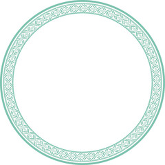 Vintage round frame botanic garden retro abstract pattern border
