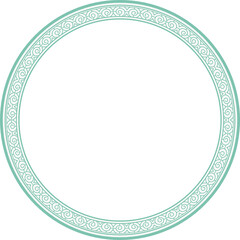 Vintage round frame botanic garden retro abstract pattern border