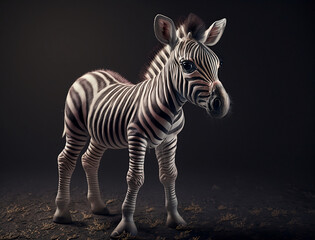 Cute Baby Zebra. Generative ai