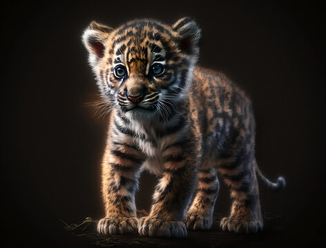 Cute Baby Tiger. Generative ai