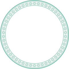 Vintage round frame botanic garden retro abstract pattern border