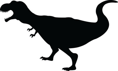 PNG black silhouette cute dinosaur. Silhouette cartoon animal design on transparent background. PNG file format Suitable for graphics websites and who require a silhouette transparent background(PNG).